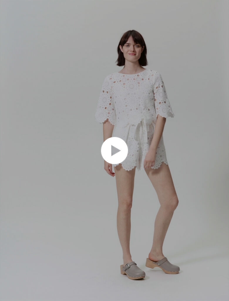 222LOCHETINE Guipure top : Blouses color White
